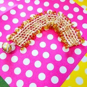 Golden Yellow Beaded beauty from SDE Designs-Original Ruffle Bracelet